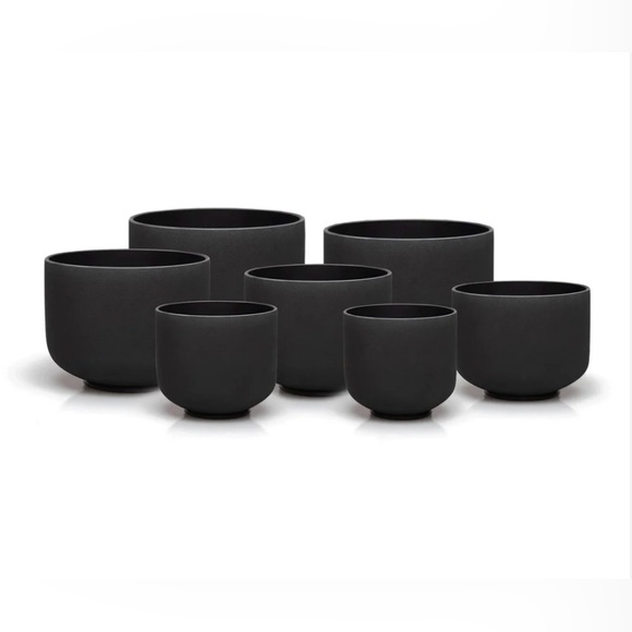 Crystal Singing Bowls SET of (7) SEVEN 432hz Black Quartz Bowls NWT $1109 - Picture 6 of 12